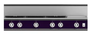 Hestan KRT485GDNGPP 48" 5-Burner Rangetop With 12" Griddle - Natural Gas - Purple / Lush Gas natural gas range with griddle