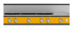 Hestan KRT485GDNGYW 48" 5-Burner Rangetop With 12" Griddle - Natural Gas - Yellow / Sol Cooktops 5 burner cooktops sale