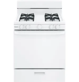 Hotpoint RGBS300DMWW Hotpoint? 30" Free-Standing Gas Range Freestanding Ranges freestanding dual fuel range 30 inch