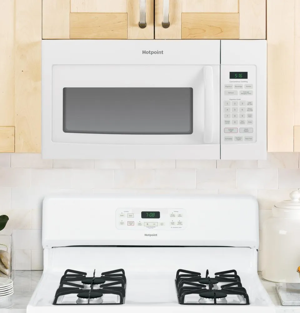Hotpoint RVM5160DHWW Hotpoint 1.6 Cu. Ft. Over-The-Range Microwave Oven