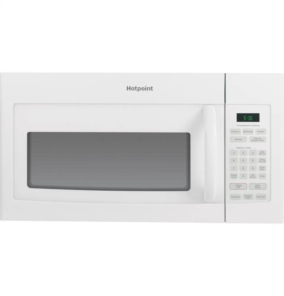 Hotpoint RVM5160DHWW Hotpoint 1.6 Cu. Ft. Over-The-Range Microwave Oven Microwave Ovens large capacity kitchen microwave