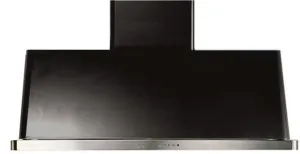 Ilve UAM120BK Majestic 48 Inch Glossy Black Wall Mount Range Hood Ventilation Range Hoods high suction kitchen exhaust hood