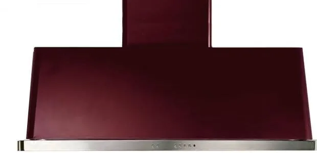 Ilve UAM120BU Majestic 48 Inch Burgundy Wall Mount Range Hood Ventilation Range Hoods high suction kitchen exhaust hood