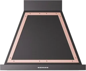 Ilve UANB30BKP Ilve Uanb30Bkp Nostalgie 30" Hood In Glossy Black With Copper Trim Ducted Hoods wall mount ducted hood sale
