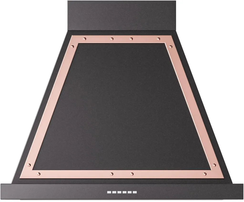 Ilve UANB30BKP Ilve Uanb30Bkp Nostalgie 30" Hood In Glossy Black With Copper Trim Ducted Hoods wall mount ducted hood sale