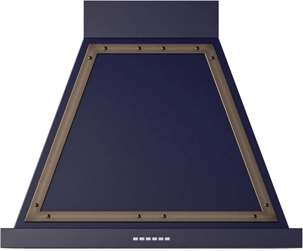 Ilve UANB30MBB Ilve Uanb30Mbb Nostalgie 30" Hood In Midnight Blue With Bronze Trim Ducted Hoods wall mount ducted hood sale