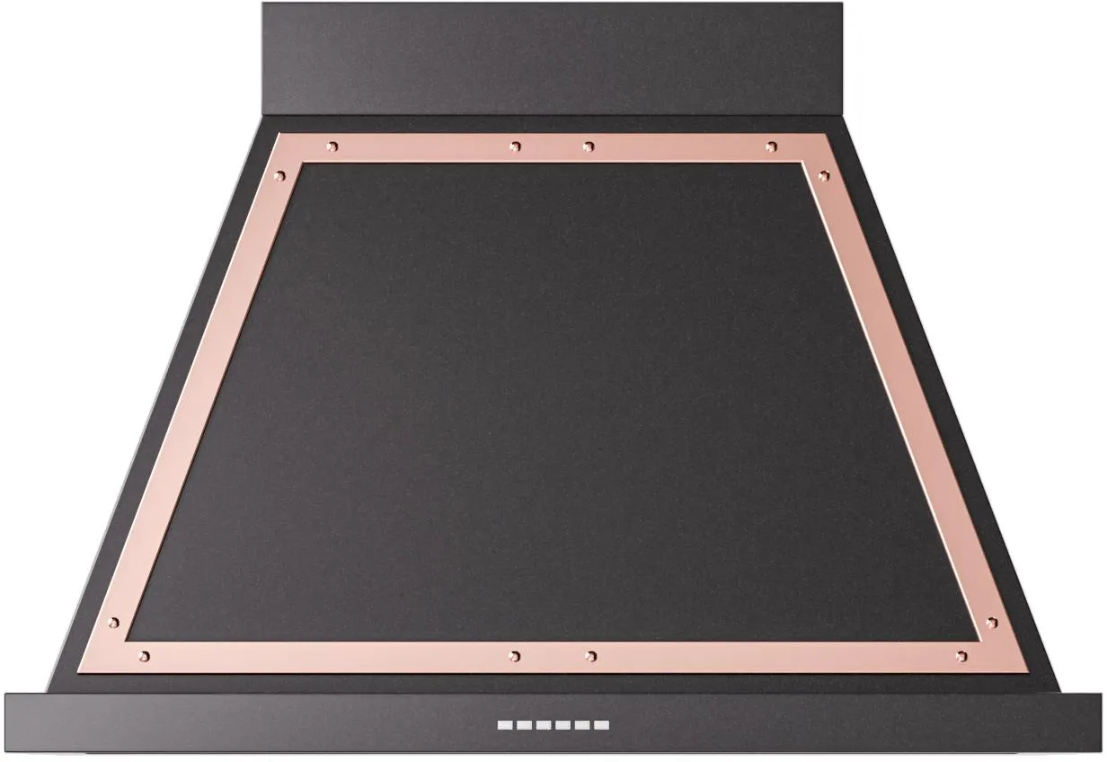 Ilve UANB36BKP Ilve Uanb36Bkp Nostalgie 36" Hood In Glossy Black With Copper Trim Ventilation Range Hoods high suction kitchen exhaust hood