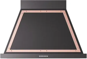 Ilve UANB36BKP Ilve Uanb36Bkp Nostalgie 36" Hood In Glossy Black With Copper Trim Ventilation Range Hoods high suction kitchen exhaust hood