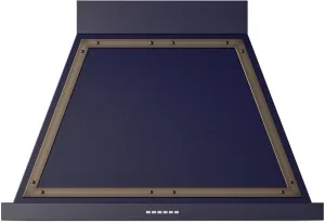 Ilve UANB36MBB Ilve Uanb36Mbb Nostalgie 36" Hood In Midnight Blue With Bronze Trim Ventilation Range Hoods high suction kitchen exhaust hood