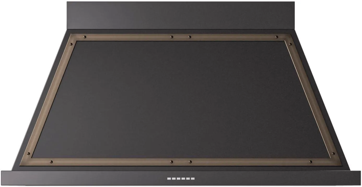 Ilve UANB48BKB Nostalgie 48 Inch Glossy Black Wall Mount Range Hood Ducted Hoods wall mount ducted hood sale