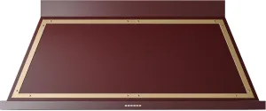 Ilve UANB60BUG Ilve Uanb60Bug Nostalgie 60" Hood In Burgundy With Brass Trim Ventilation Range Hoods high suction kitchen exhaust hood