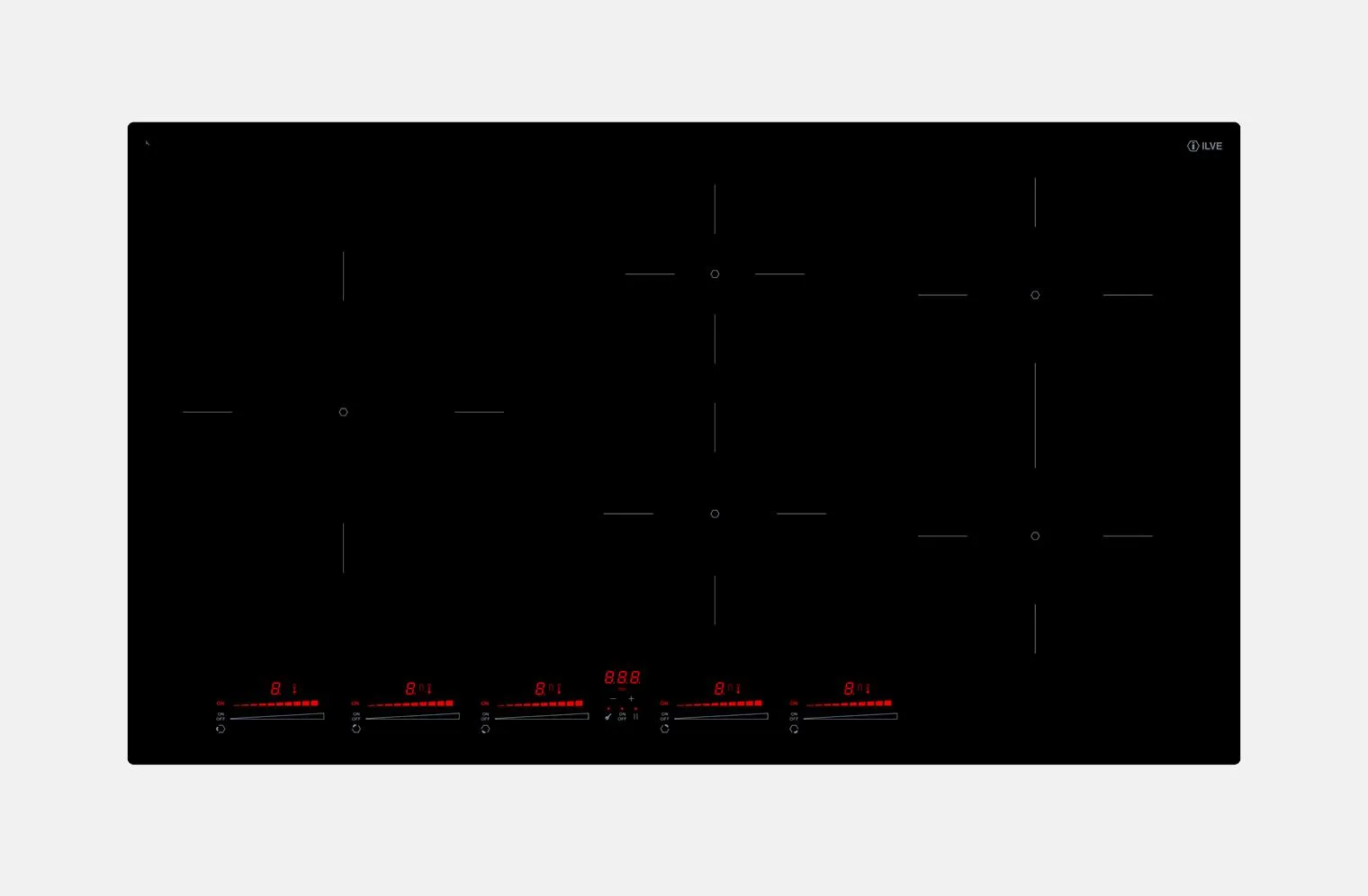 Ilve UHCI36TCRPBK Ilve Uhci36Tcrp Professional Plus Ii 36" Induction Cooktop Electric slide-in electric cooking range