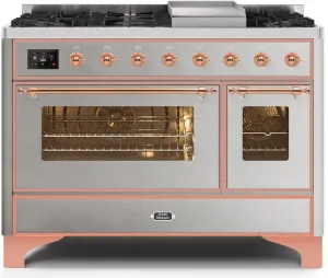 Ilve UM12FDNS3SSPLP Majestic Ii 48 Inch Dual Fuel Liquid Propane Freestanding Range In Stainless Steel With Copper Trim Freestanding Ranges freestanding dual fuel range 30 inch