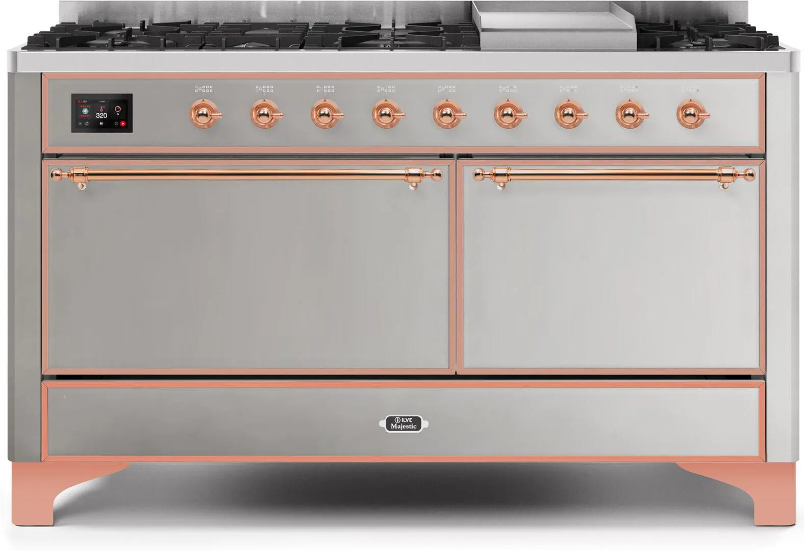 Ilve UM15FDQNS3SSP Majestic Ii 60 Inch Dual Fuel Natural Gas Freestanding Range In Stainless Steel With Copper Trim Freestanding Ranges freestanding dual fuel range 30 inch