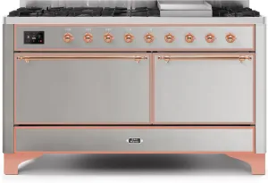 Ilve UM15FDQNS3SSP Majestic Ii 60 Inch Dual Fuel Natural Gas Freestanding Range In Stainless Steel With Copper Trim Freestanding Ranges freestanding dual fuel range 30 inch