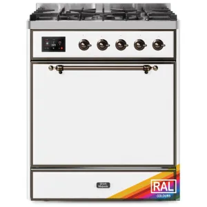 Ilve UM30DQNE3RAB Ilve Majestic Ii 30 Um30Dqne3Rab Freestanding Dual Fuel Range With 5 Sealed Burners Single Oven With Solid Door In Ral Color With Bronze Knobs Freestanding Ranges freestanding dual fuel range 30 inch