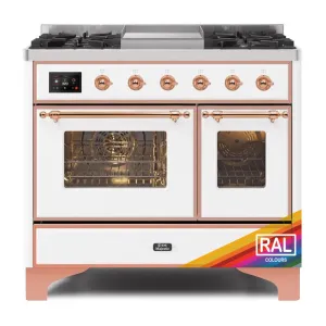 Ilve UMD10FDNS3RAP Ilve Majestic Ii 40 Umd10Fdns3Rap Freestanding Dual Fuel Range With 6 Sealed Burners Yes Double Oven With Triple Glass Door In Ral Color With Copper Knobs Freestanding Ranges freestanding dual fuel range 30 inch