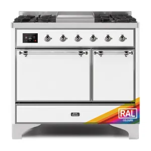 Ilve UMD10FDQNS3RAC Ilve Majestic Ii 40 Umd10Fdqns3Rac Freestanding Dual Fuel Range With 6 Sealed Burners Yes Double Oven With Solid Door In Ral Color With Chrome Knobs Freestanding Ranges freestanding dual fuel range 30 inch