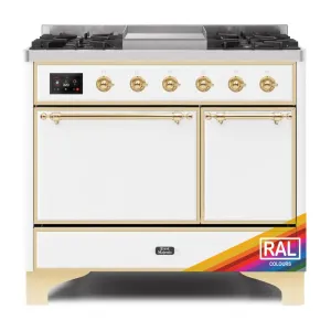 Ilve UMD10FDQNS3RAG Ilve Majestic Ii 40 Umd10Fdqns3Rag Freestanding Dual Fuel Range With 6 Sealed Burners Yes Double Oven With Solid Door In Ral Color With Brass Knobs Freestanding Ranges freestanding dual fuel range 30 inch