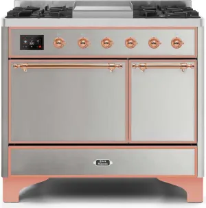 Ilve UMD10FDQNS3SSP Majestic Ii 40 Inch Dual Fuel Natural Gas Freestanding Range In Stainless Steel With Copper Trim Freestanding Ranges freestanding dual fuel range 30 inch