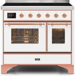 Ilve UMDI10NS3WHP Majestic Ii 40 Inch Electric Freestanding Range In White With Copper Trim Freestanding Ranges freestanding dual fuel range 30 inch