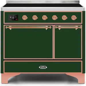 Ilve UMDI10QNS3EGP Majestic Ii 40 Inch Electric Freestanding Range In Emerald Green With Copper Trim Freestanding Ranges freestanding dual fuel range 30 inch