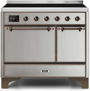 Ilve UMDI10QNS3SSB Majestic Ii 40 Inch Electric Freestanding Range In Stainless Steel With Bronze Trim Freestanding Ranges freestanding dual fuel range 30 inch