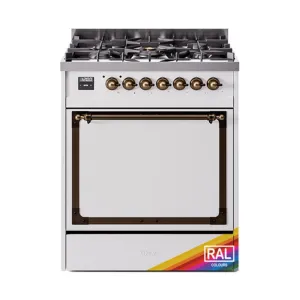 Ilve UN30QNMPRABLP Ilve Un30Qnmprablp Nostalgie Ii Noblesse 30" Dual Fuel Range (Liquid Propane, Solid Door, Ral, Burnished) Freestanding Ranges freestanding dual fuel range 30 inch