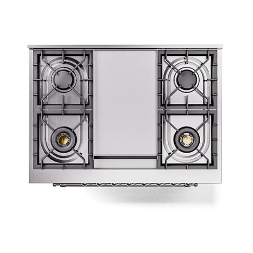 Ilve UN36FQNMPBKCLP Ilve Un36Fqnmpbkclp Nostalgie Ii Noblesse 36" Dual Fuel Range (Liquid Propane, Solid Door, Glossy Black, Chrome)
