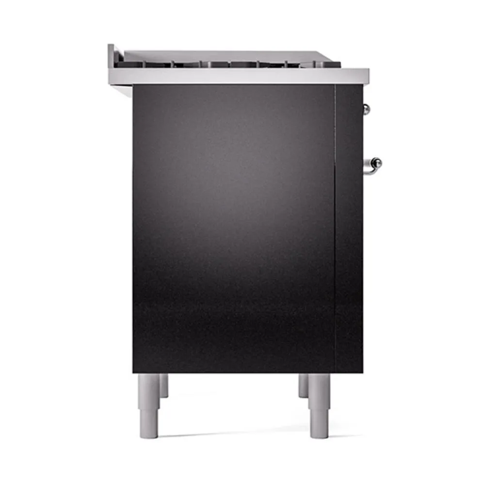 Ilve UN36FQNMPBKCLP Ilve Un36Fqnmpbkclp Nostalgie Ii Noblesse 36" Dual Fuel Range (Liquid Propane, Solid Door, Glossy Black, Chrome)