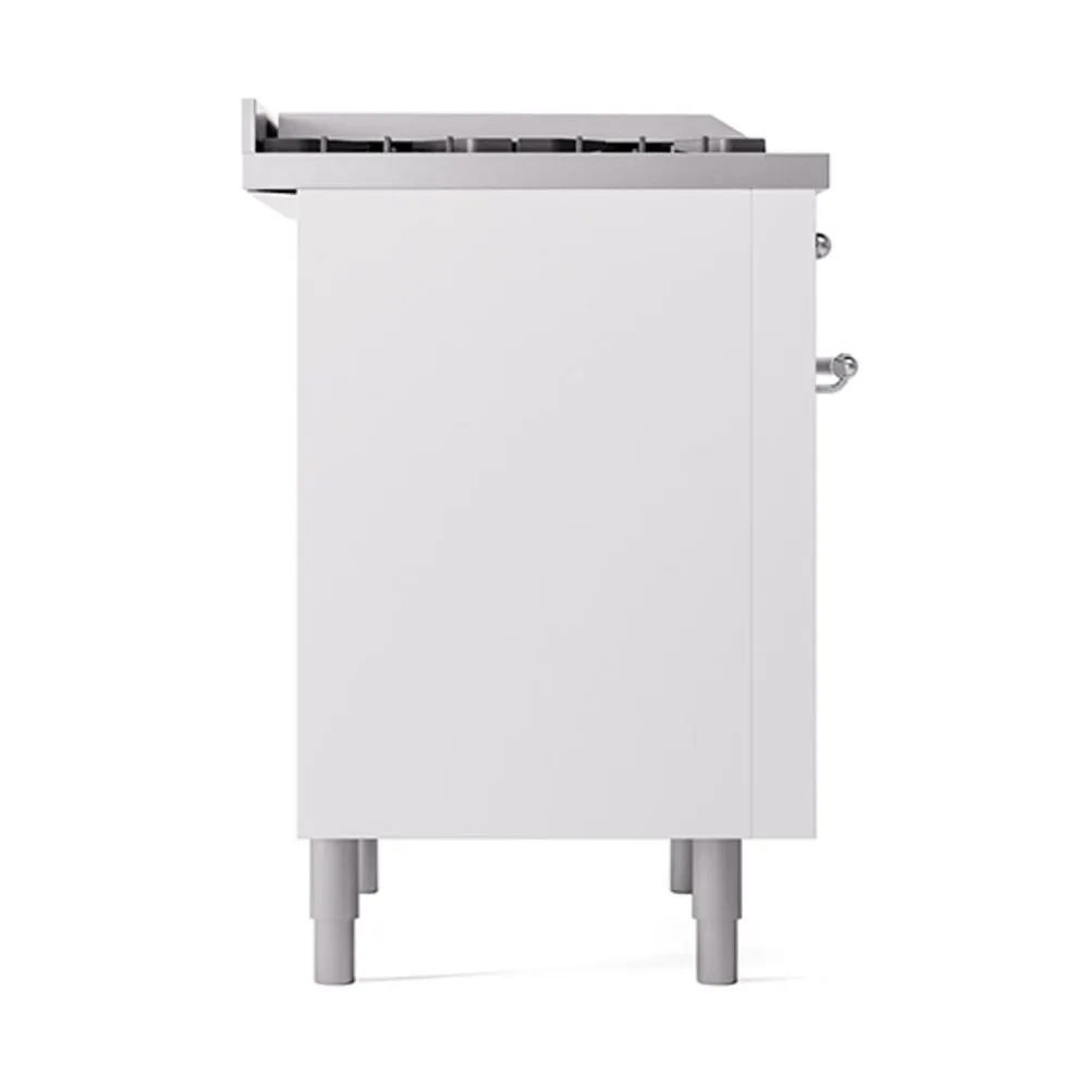 Ilve UN36FQNMPWHCLP Ilve Un36Fqnmpwhclp Nostalgie Ii Noblesse 36" Dual Fuel Range (Liquid Propane, Solid Door, White, Chrome)