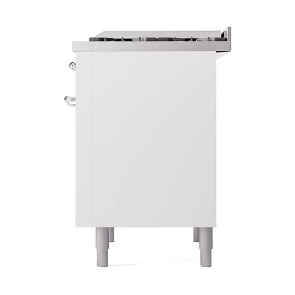 Ilve UN36FQNMPWHCLP Ilve Un36Fqnmpwhclp Nostalgie Ii Noblesse 36" Dual Fuel Range (Liquid Propane, Solid Door, White, Chrome)
