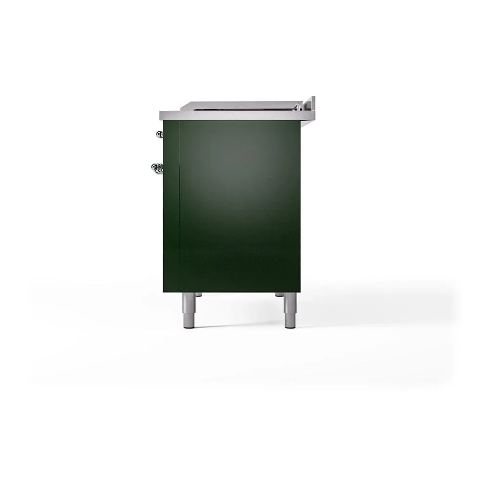 Ilve UN48FQNMPEGCLP Ilve Un48Fqnmpegclp Nostalgie Ii Noblesse 48" Dual Fuel Range (8 Sealed Burners   Griddle, Liquid Propane, Solid Door, Emerald Green, Chrome)