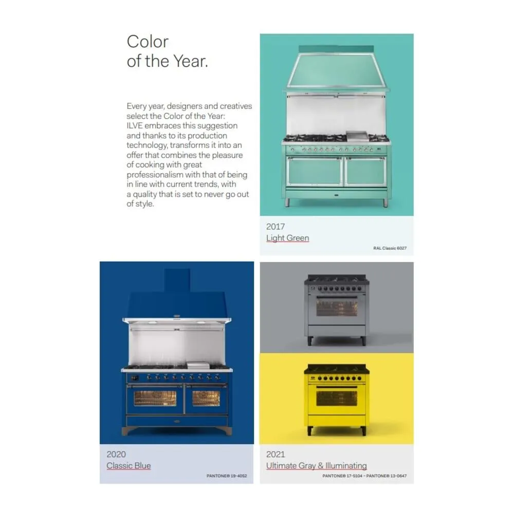Ilve UN60FSQNMPRAC Ilve Un60Fsqnmprac Nostalgie Ii Noblesse 60" Dual Fuel Range (7 Sealed Burners   Griddle   French Top, Natural Gas, Solid Door, Ral, Chrome)