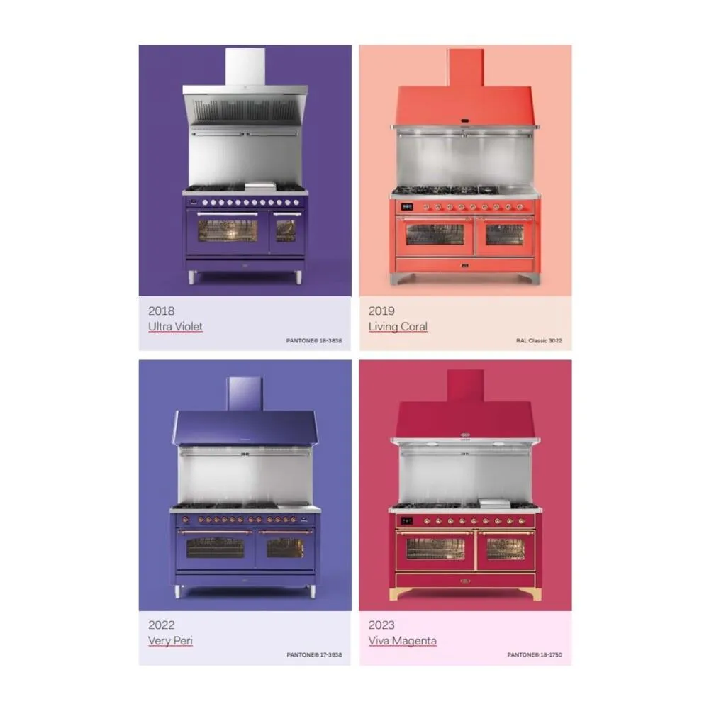 Ilve UN60FSQNMPRAC Ilve Un60Fsqnmprac Nostalgie Ii Noblesse 60" Dual Fuel Range (7 Sealed Burners   Griddle   French Top, Natural Gas, Solid Door, Ral, Chrome)