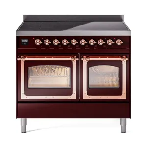 Ilve UNDI406NMPBUP Ilve Undi406Nmpbup Nostalgie Ii Noblesse 40" Induction Range (Triple Glass Door, Burgundy, Copper) Freestanding Ranges freestanding dual fuel range 30 inch