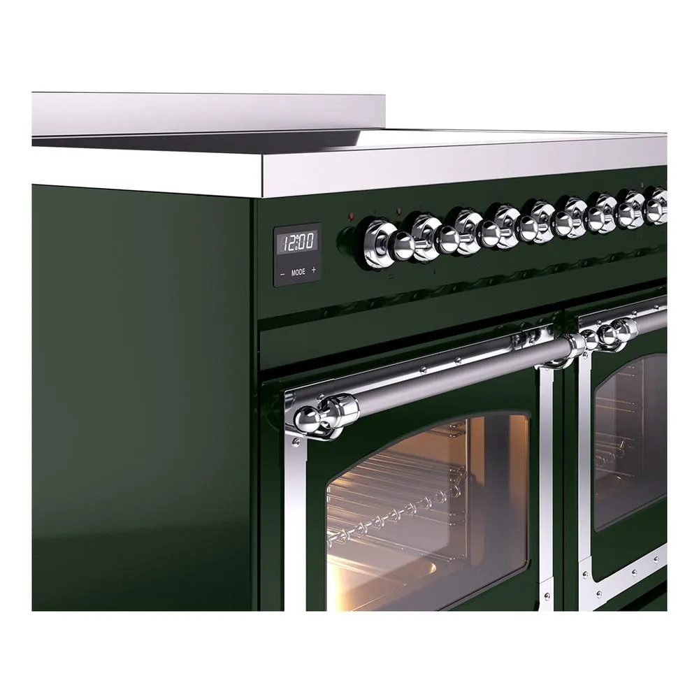 Ilve UNDI406NMPEGC Ilve Undi406Nmpegc Nostalgie Ii Noblesse 40" Induction Range (Triple Glass Door, Emerald Green, Chrome)