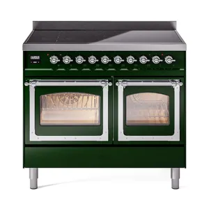 Ilve UNDI406NMPEGC Ilve Undi406Nmpegc Nostalgie Ii Noblesse 40" Induction Range (Triple Glass Door, Emerald Green, Chrome) Freestanding Ranges freestanding dual fuel range 30 inch