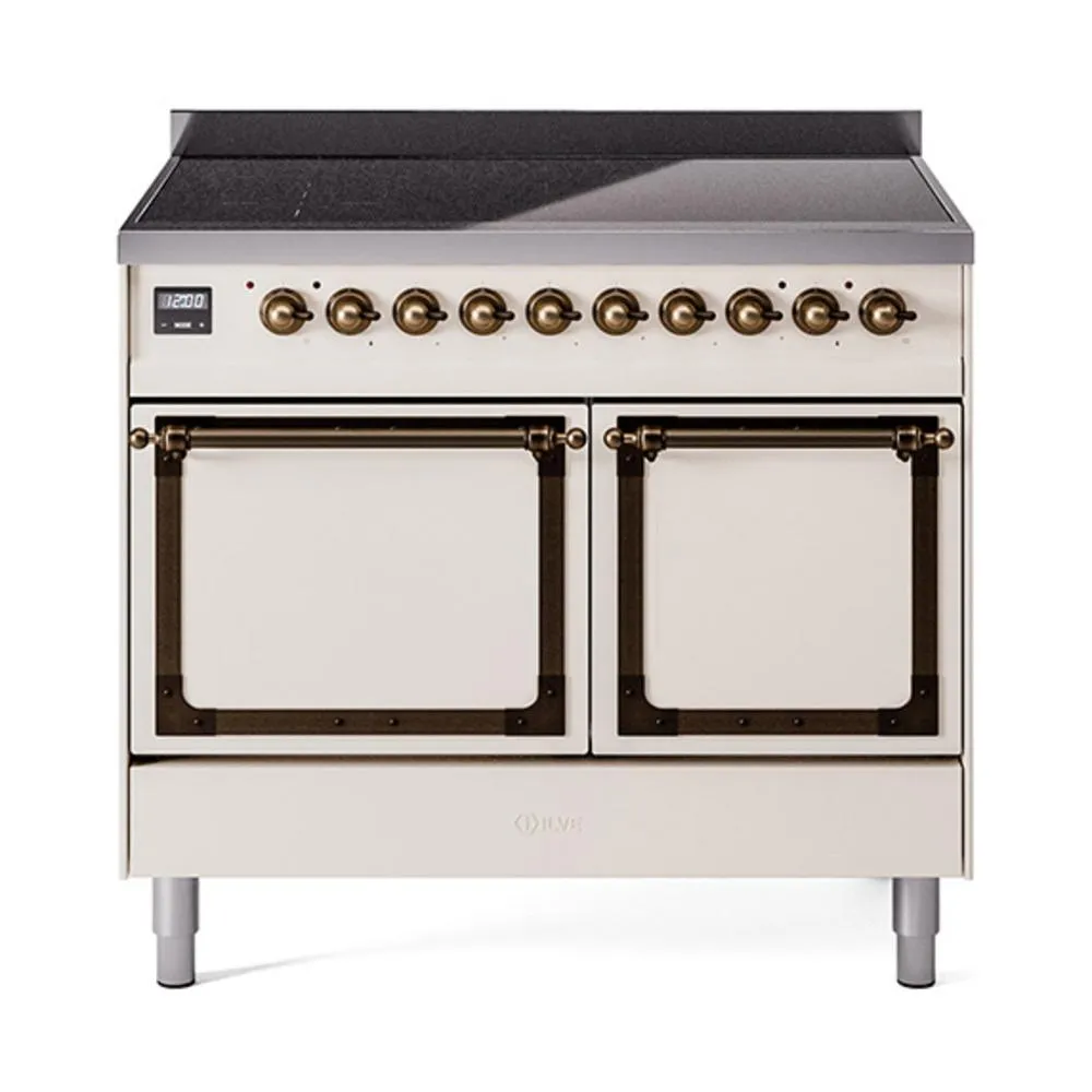 Ilve UNDI406QNMPAWB Ilve Undi406Qnmpawb Nostalgie Ii Noblesse 40" Induction Range (Solid Door, Antique White, Burnished) Freestanding Ranges freestanding dual fuel range 30 inch