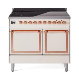 Ilve UNDI406QNMPAWP Ilve Undi406Qnmpawp Nostalgie Ii Noblesse 40" Induction Range (Solid Door, Antique White, Copper) Freestanding Ranges freestanding dual fuel range 30 inch
