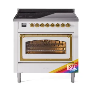 Ilve UNI366NMPRAG Ilve Uni366Nmprag Nostalgie Ii Noblesse 36" Induction Range (Triple Glass Door, Ral, Brass) Freestanding Ranges freestanding dual fuel range 30 inch