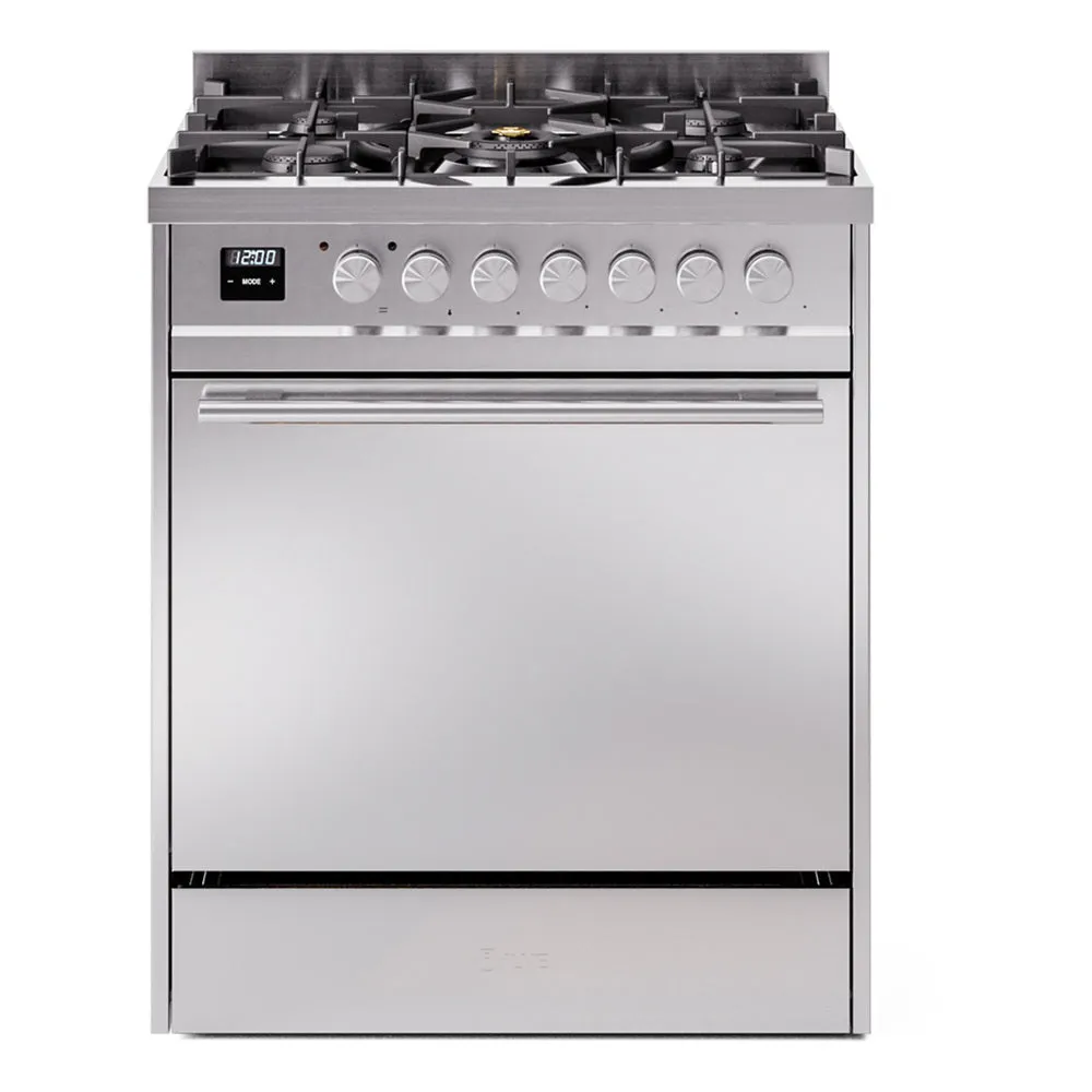 Ilve UP30QMPSSLP Professional Plus Ii 30 Inch Dual Fuel Liquid Propane Freestanding Range In Stainless Steel With Trim Freestanding Ranges freestanding dual fuel range 30 inch