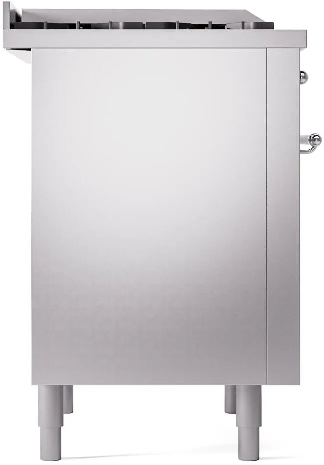 Ilve UP36FNMPSSC Nostalgie Ii 36 Inch Dual Fuel Natural Gas Freestanding Range In Stainless Steel With Chrome Trim