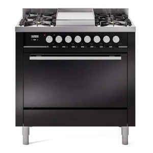 Ilve UP36FQMPBKLP Professional Plus Ii 36 Inch Dual Fuel Liquid Propane Freestanding Range In With Trim Professional Ranges 6 burner professional gas range