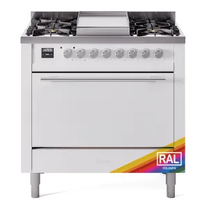 Ilve UP36FQMPRA Professional Plus Ii 36 Inch Dual Fuel Natural Gas Freestanding Range In With Trim Professional Ranges 6 burner professional gas range