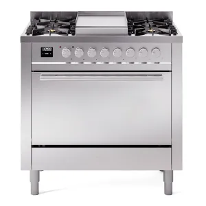 Ilve UP36FQMPSSLP Professional Plus Ii 36 Inch Dual Fuel Liquid Propane Freestanding Range In With Trim Professional Ranges 6 burner professional gas range