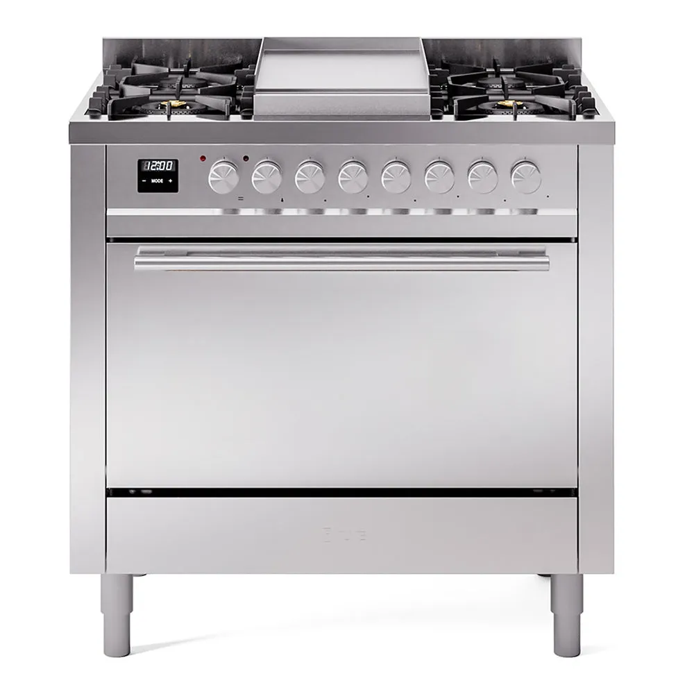 Ilve UP36FQMPSSLP Professional Plus Ii 36 Inch Dual Fuel Liquid Propane Freestanding Range In With Trim Professional Ranges 6 burner professional gas range