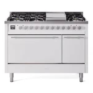 Ilve UP48FQMPWHLP Professional Plus Ii 48 Inch Dual Fuel Liquid Propane Freestanding Range In White With Trim Professional Ranges dual fuel professional range 36 inch
