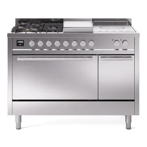 Ilve UP48FSQMPSSLP Professional Plus Ii 48 Inch Dual Fuel Liquid Propane Freestanding Range In Stainless Steel With Trim Professional Ranges dual fuel professional range 36 inch