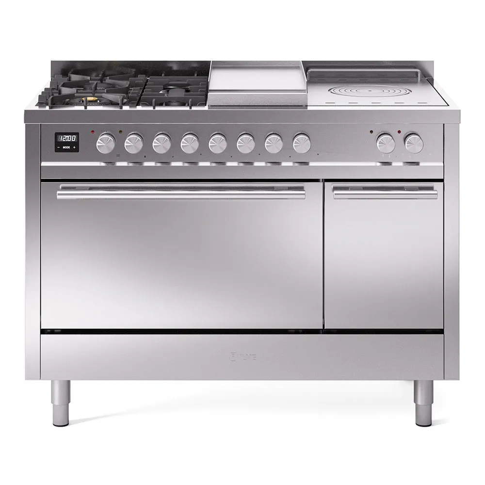 Ilve UP48FSQMPSSLP Professional Plus Ii 48 Inch Dual Fuel Liquid Propane Freestanding Range In Stainless Steel With Trim Professional Ranges dual fuel professional range 36 inch
